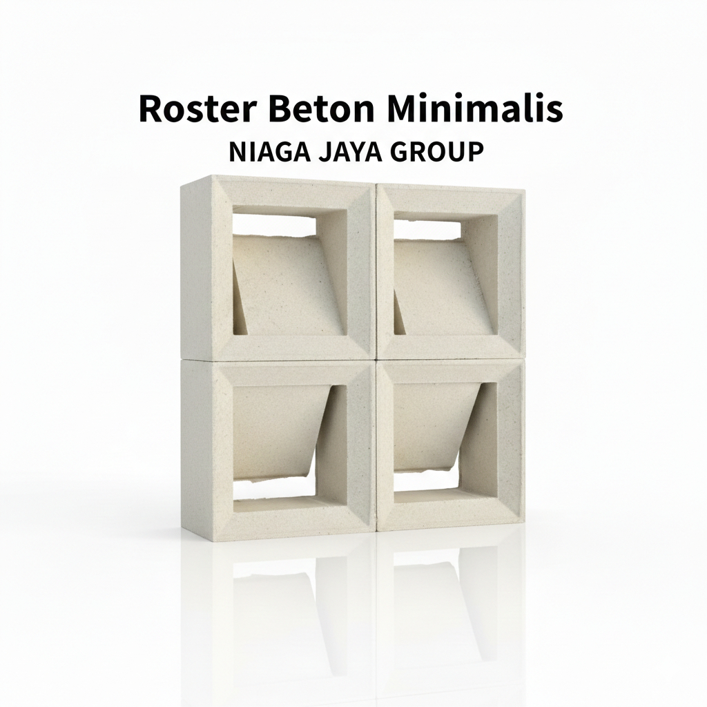 Roster Beton Minimalis - Nako, Model L, Pagar Rumah Ukuran 20 x 20 | Loster Putih | Ventilasi Udara,