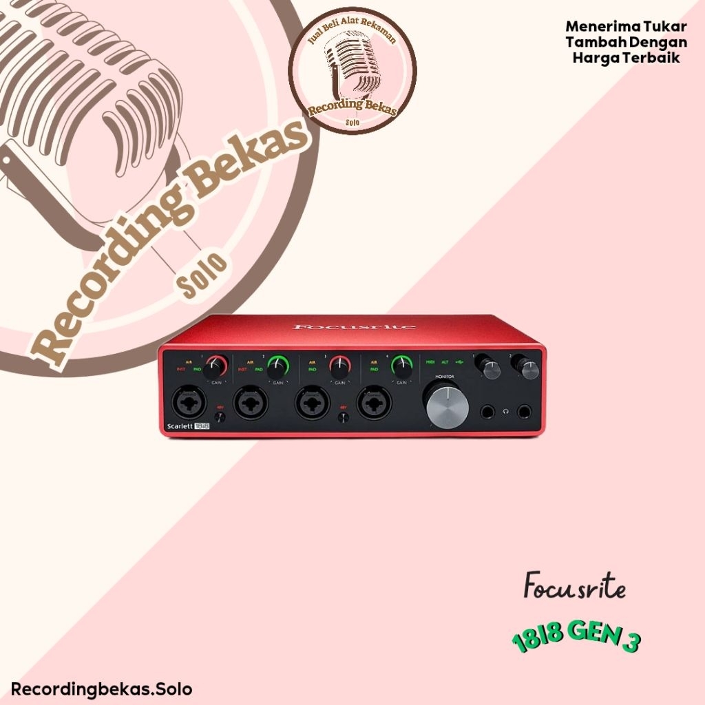 Soundcard Focusrite 18i8 Gen 3