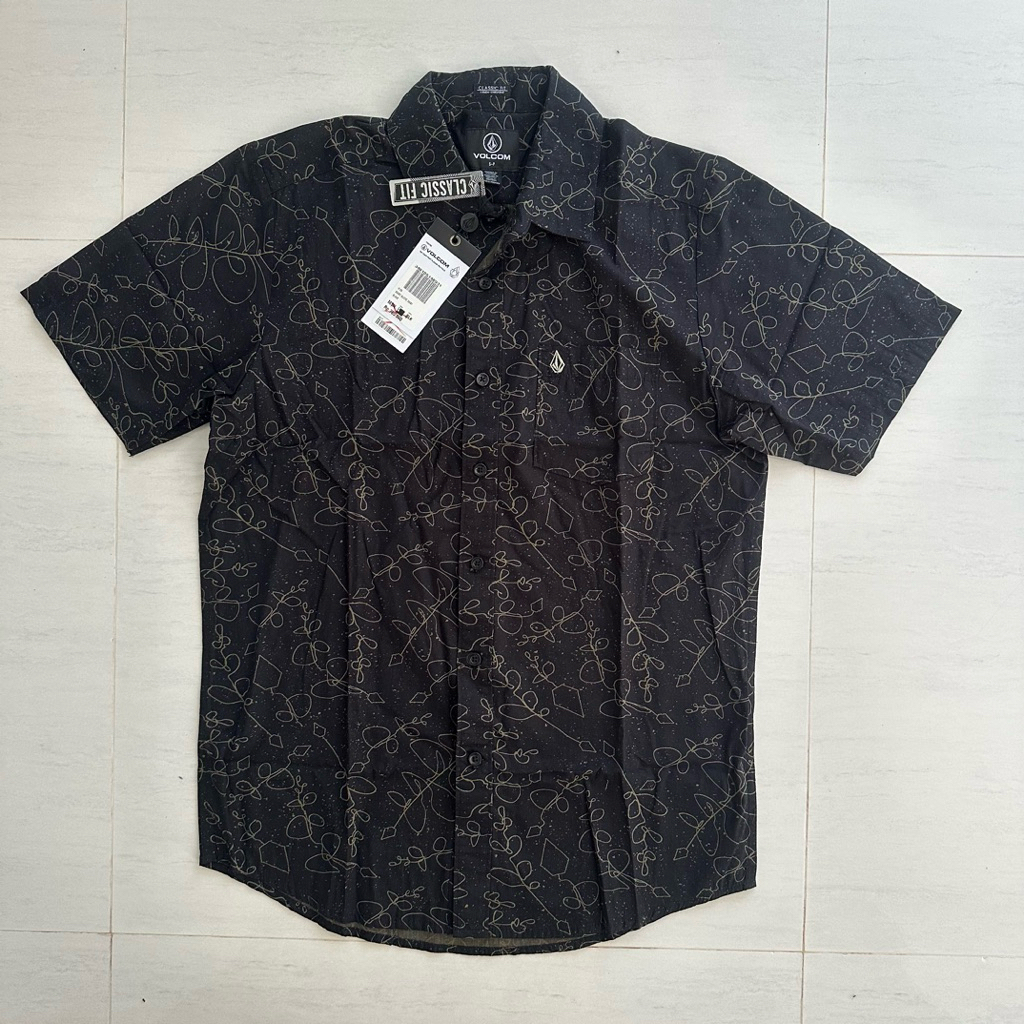 V****M planet surf kemeja hitam motif NEW ORIGINAL 100%