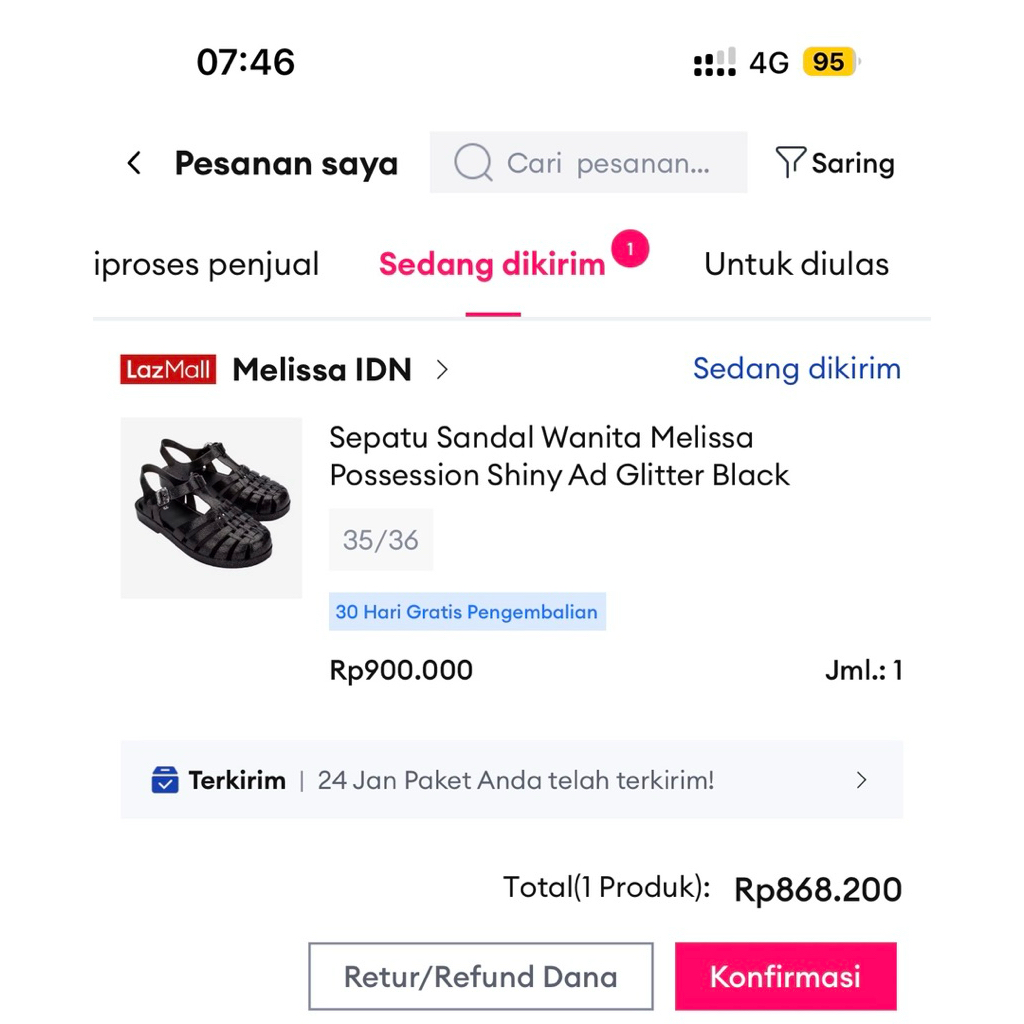 Melissa Possession Shiny Ad Glitter Black