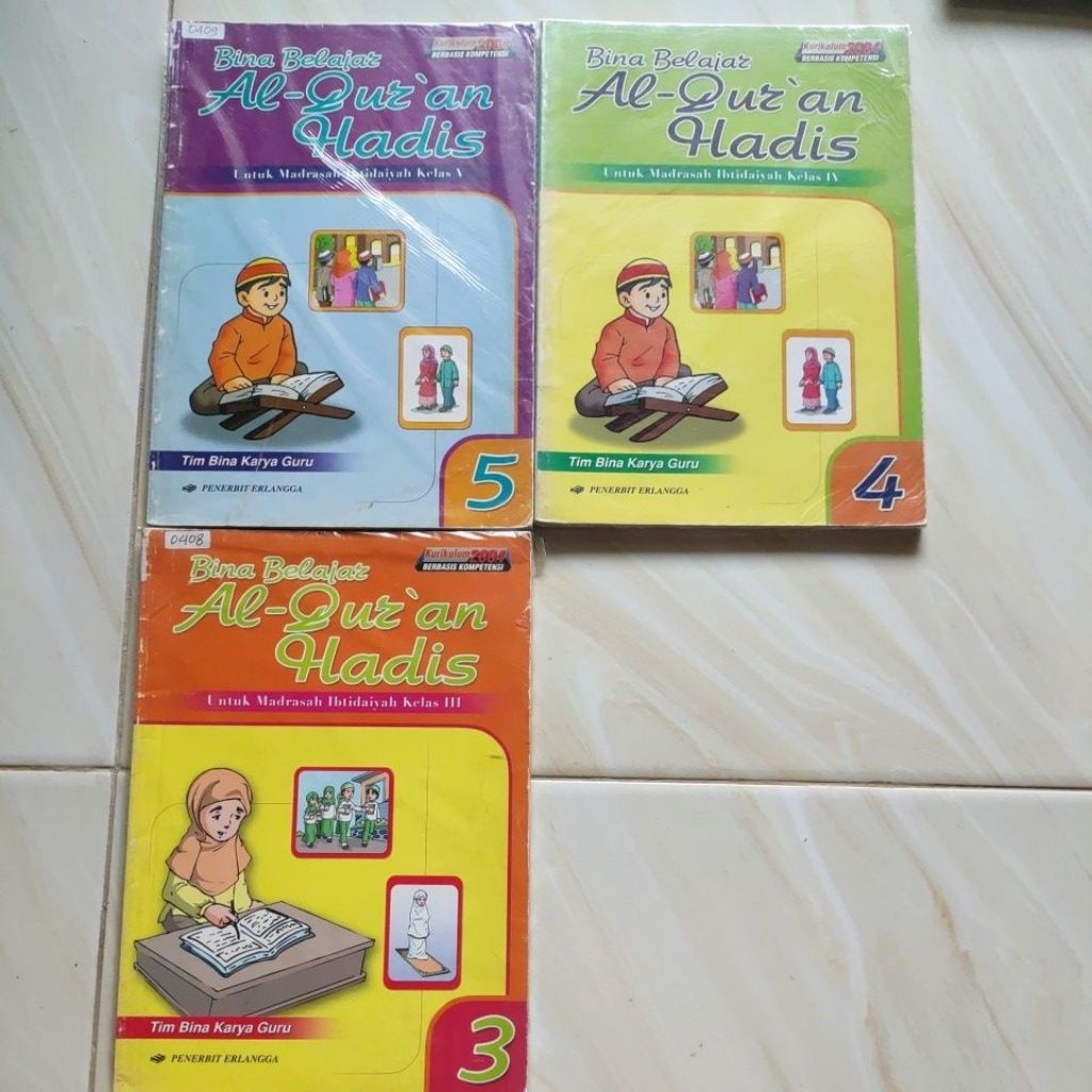 Buku Bina Belajar Al-Quran Hadis MI Kurikulum 2004 Erlangga Original | Preloved