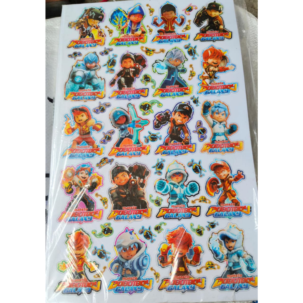 Stiker Permanen Boboiboy Galaxy 1 Lembar / STIKER BOBOIBOY / 1 LEMBAR STIKER BBOBOIBOY VIRAL