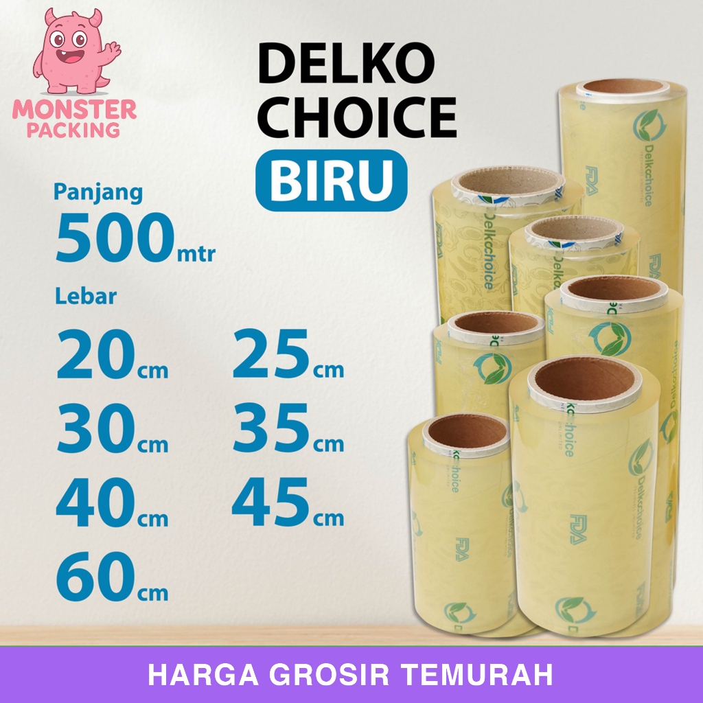 PLASTIK CLING WRAP FOOD GRADE BIRU Delkochoice wrapping makanan / SATUAN