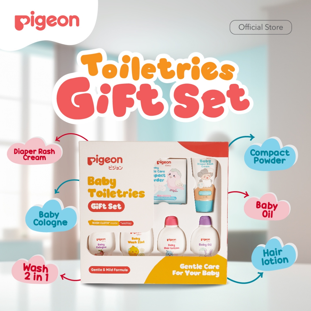 PIGEON Toiletries Gift Set - PF | Hampers Bayi | Hampers Newborn | Hampers Lahiran | Paket Hemat Sab