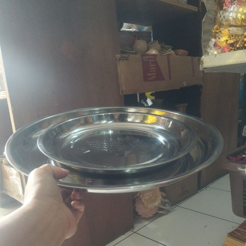 talam stainless ukuran 40 dan 30 cm
