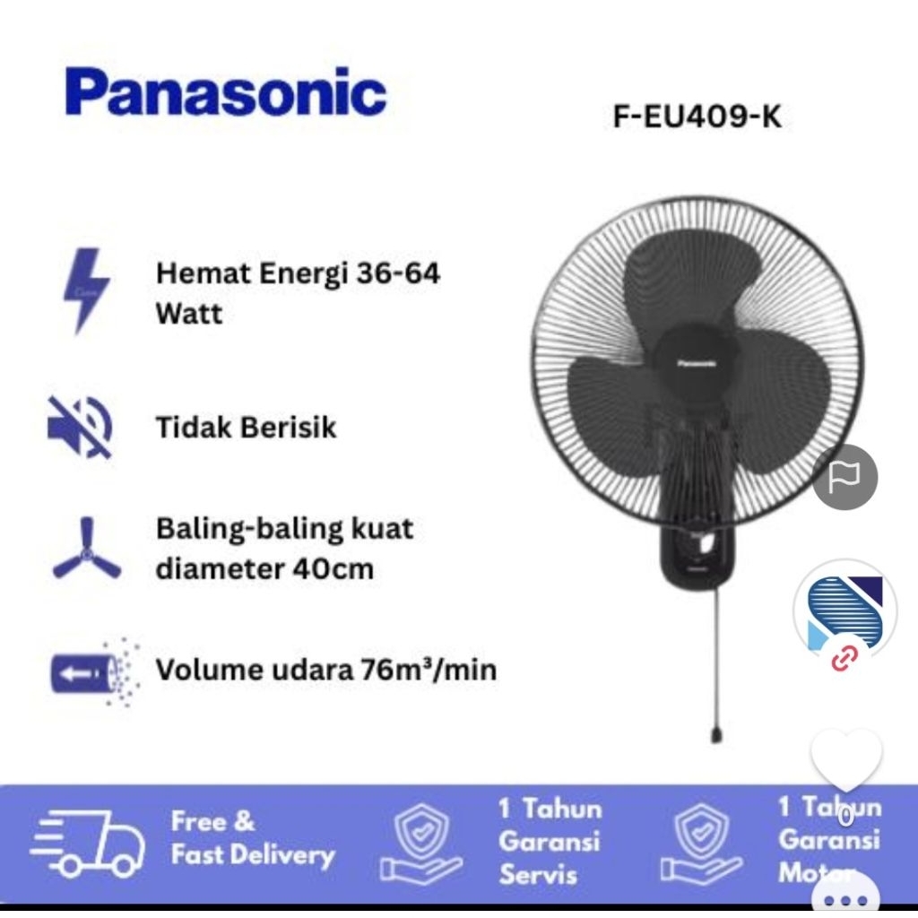 KIPAS ANGIN Wallfan PANASONIC FEU409 KIPAS TEMBOK 16 INCH PANASONIC  FEU409/WALLFAN/KIPAS ANGIN TEMB