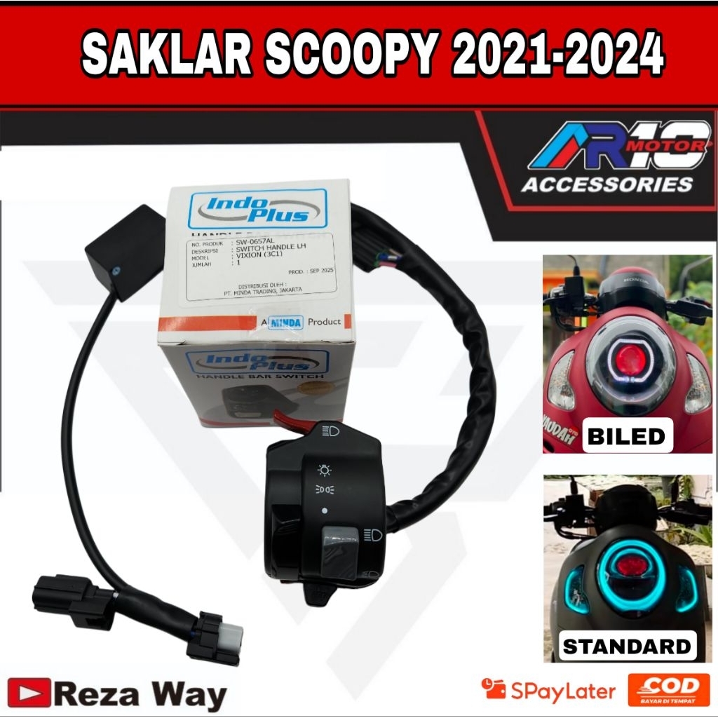 SAKLAR KIRI VIXION ORI MINDA PNP SCOOPY 2021- 2024 - SAKLAR BILED PRESTIGE