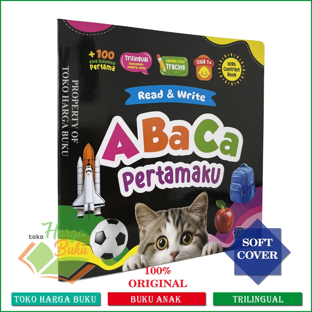 Foto Buku Anak ABaCa Pertamaku +100 Kata Indonesia Pertama 3 bahasa High Contras Full Color ZDN - Tifluna