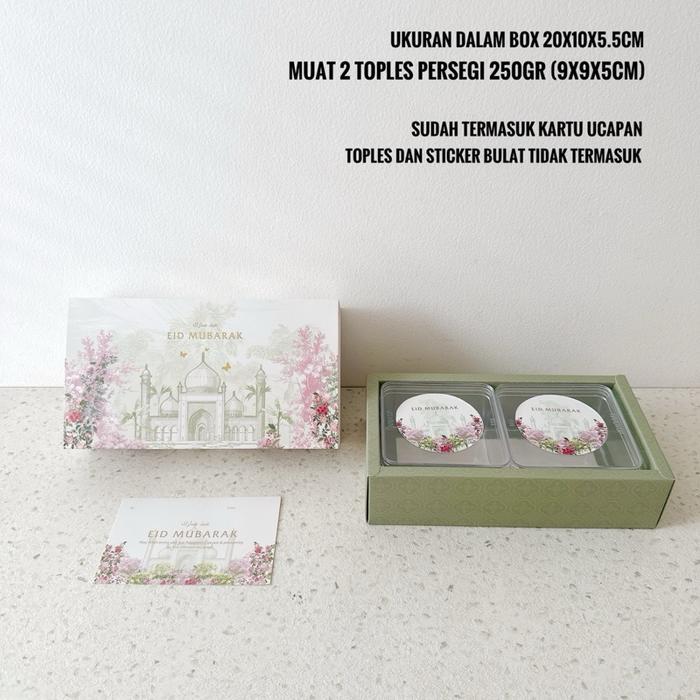 Box Lebaran Nayla kotak toples kue kering lebaran dus imlek 2 toples persegi