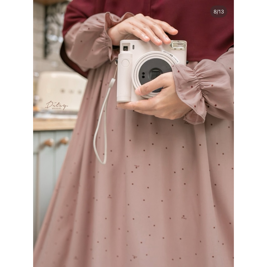 DITSY nightgown NG Kanni Dusty pink size M dan L dress muslim ditsy official