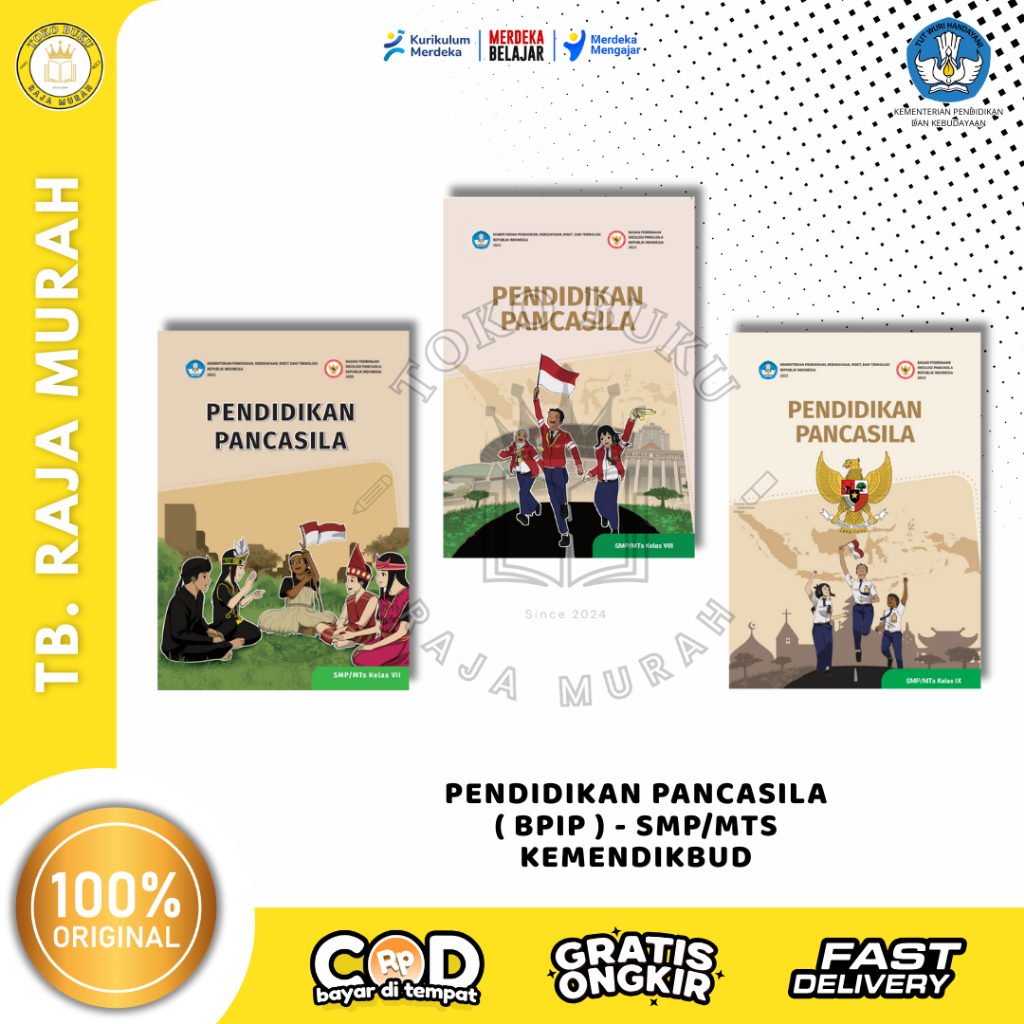 Buku Paket Siswa PENDIDIKAN PANCASILA / BPIP Kelas 7,8,9 SMP/MTS Kumer Lengkap - Kemendikbud