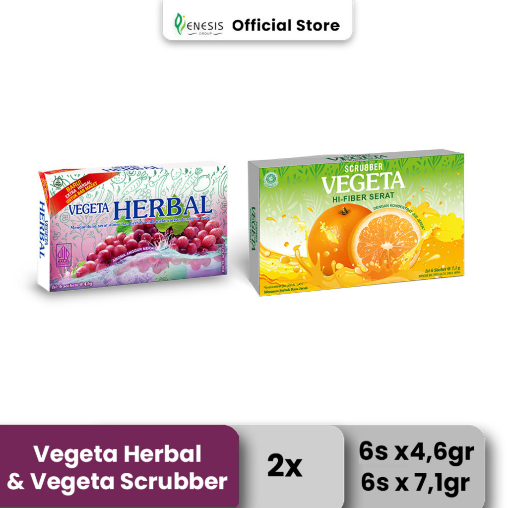 Vegeta Herbal Dus + Vegeta Scrubber Jeruk Dus