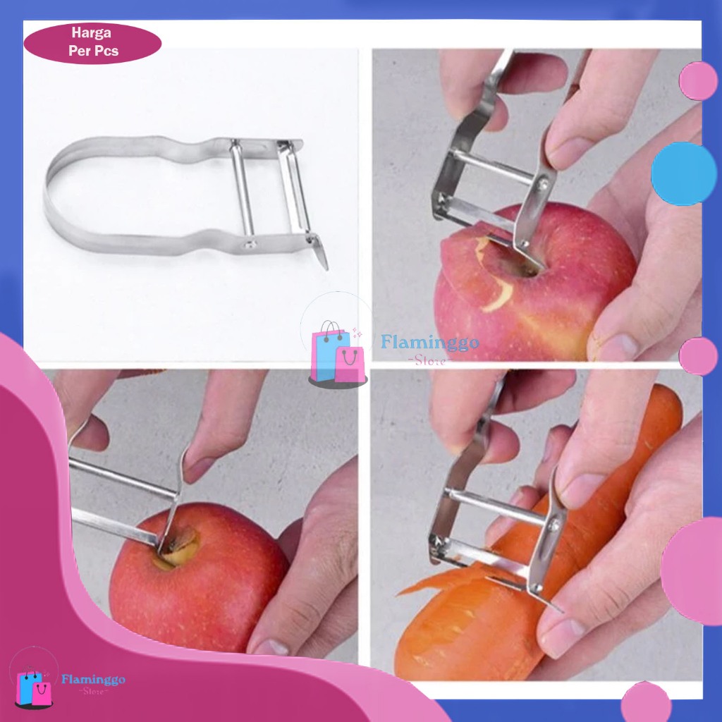 Alat Kupas Kentang Wortel Apel Stainless Steel Tajam Ringan