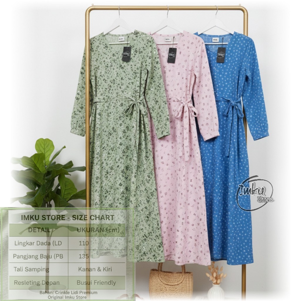 imku store | gamis crinkle | dress | gamis | gamis katun | rayon premium | gamis rayon