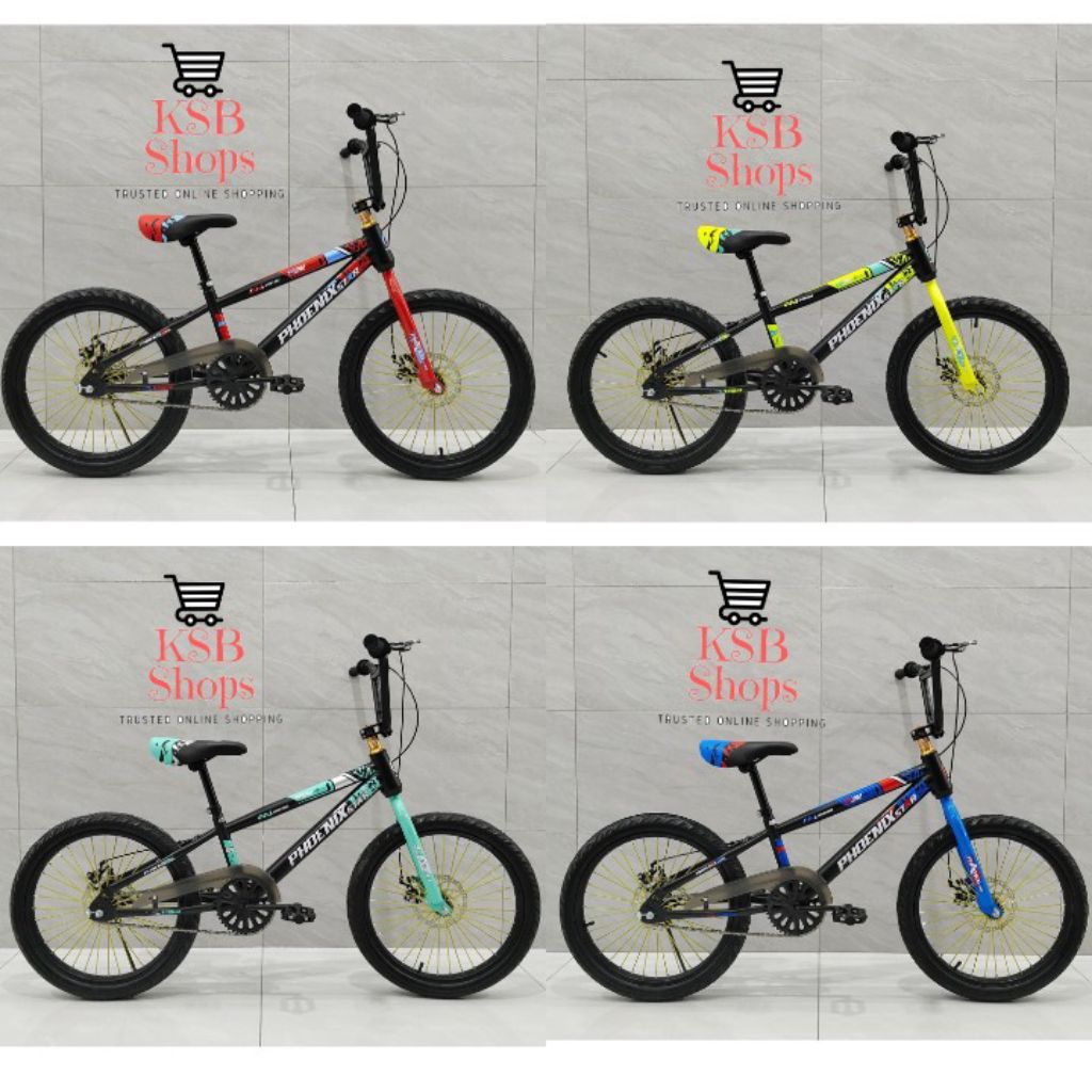 [KSB] Sepeda anak Laki Cowok BMX 20 inch Ban Pompa merk PHOENIX STAR VBRAKE DISK BRAKE New MURAH PRO