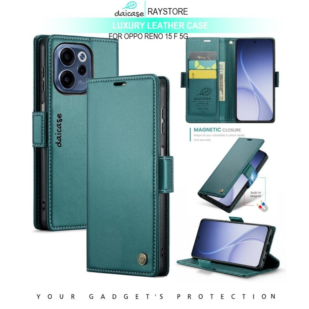FOR OPPO RENO 15 F 5G FLIP LEATHER CASE PREMIUM-FLIP WALLET CASE UNTUK OPPO RENO 15 F 5G