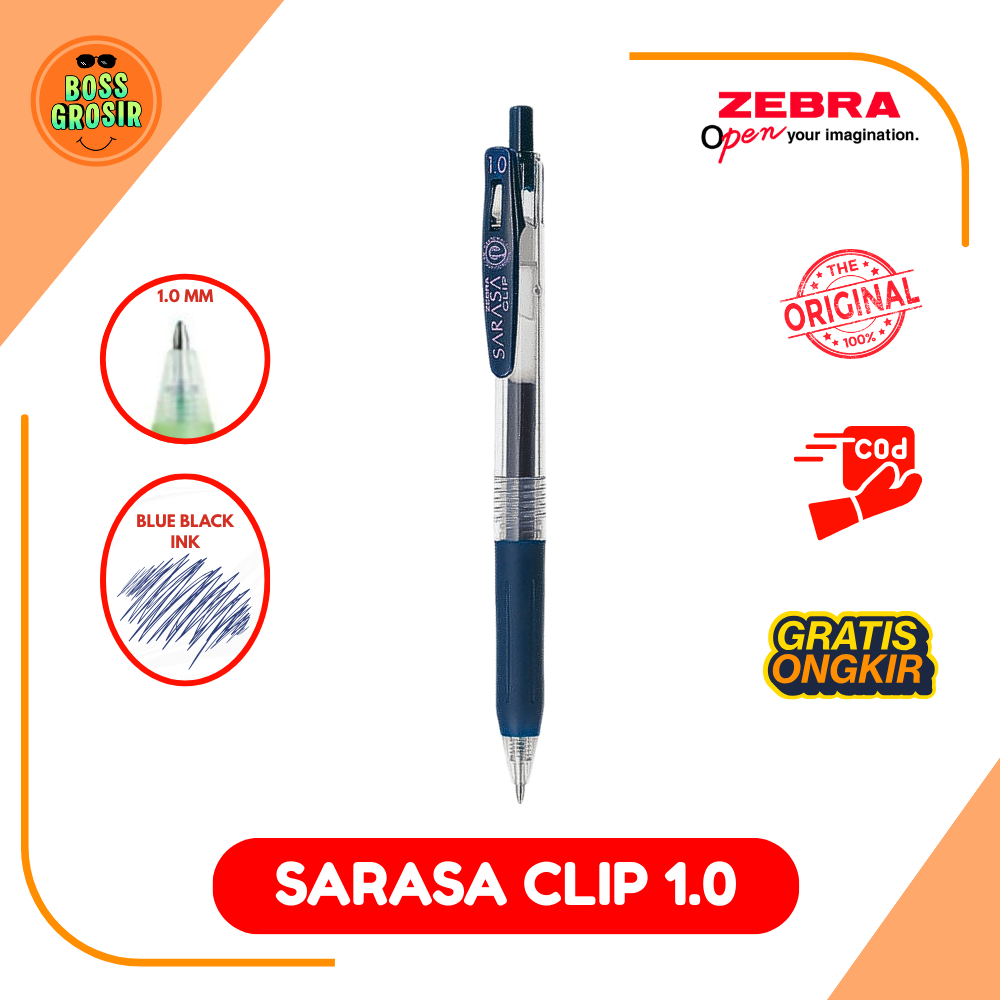 Boss Grosir - Zebra Sarasa Clip 1.0mm JJ111 Satuan / Pulpen/ Pulpen Lucu / Pulpen Enak / Nyaman / Vi
