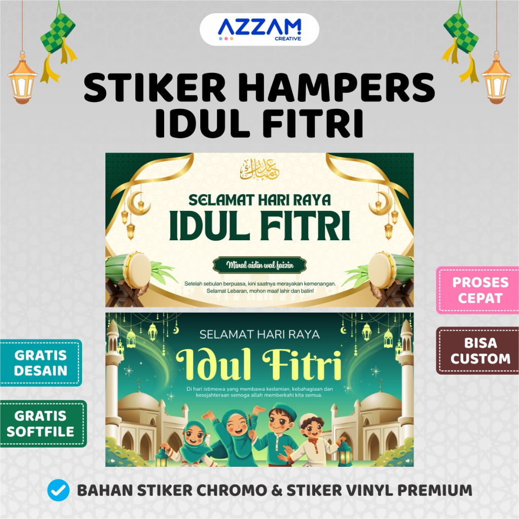 STIKER IDUL FITRI / STIKER LEBARAN / STIKER HAMPERS LEBARAN / STIKER TOPLES IDUL FITRI / STIKER LEBA
