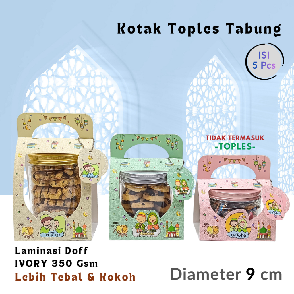 5 SET KOTAK TOPLES TABUNG BOX KUE KERING IDUL FITRI LEBARAN TABUNG 400/600/800ML / BOX JINJING TOPLE