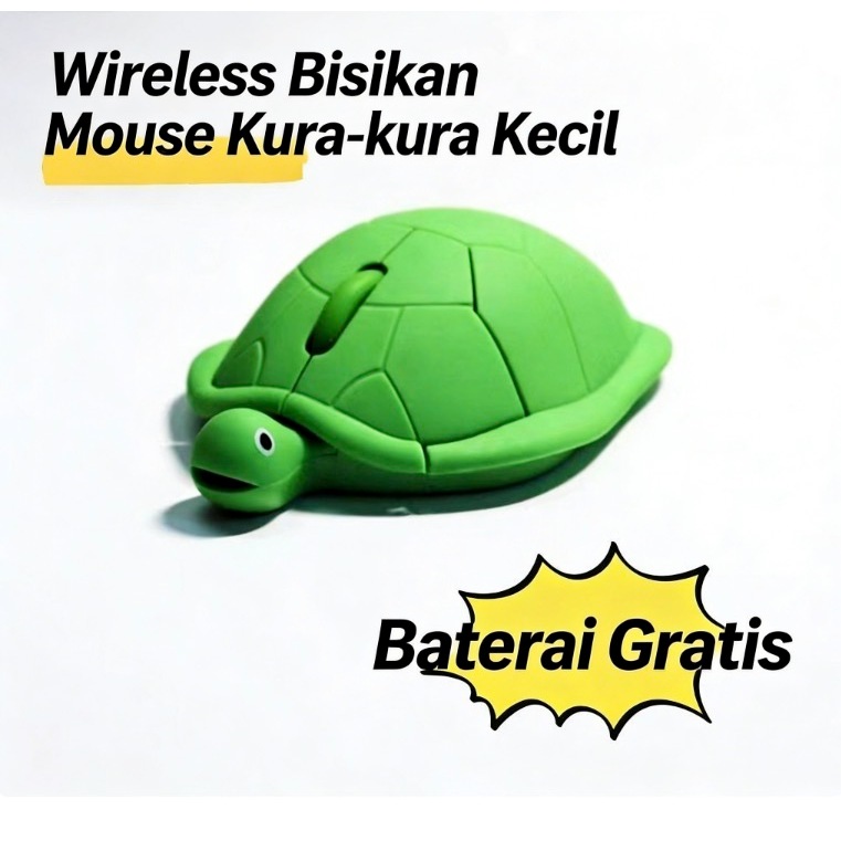 Mouse Kartun/Mouse Game/Mouse Kura-kura Lucu/Mouse Bisu Nirkabel Berkabel Usb