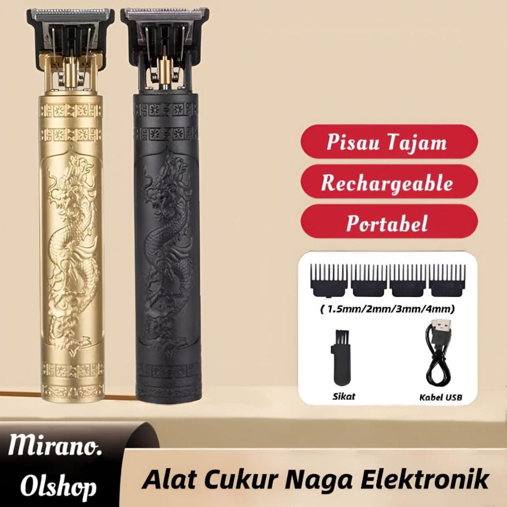 Mesin Alat Cukur Cas Elektrik Gunting Pencukur Bulu Rambut Kepala Kumis Jenggot Vintage T9 Motif Nag