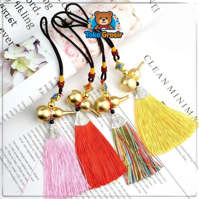 Liontin Tabung Labu Import Kuningan High Quality Size Kecil Gantungan Kunci Koin Murni Tembaga