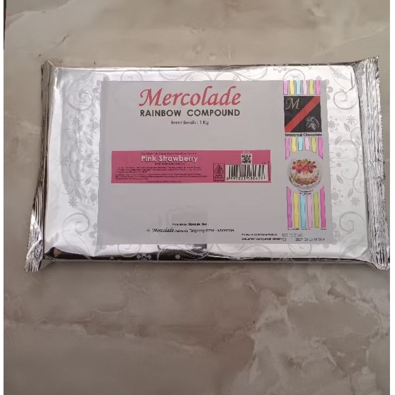 Coklat Batang Mercolade 1kg Rasa Pink Strawberry