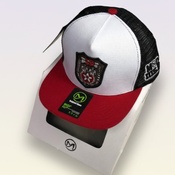 Trucker Hat Snapback Sd Merah PutihTopi Jaring Pria Distro Original