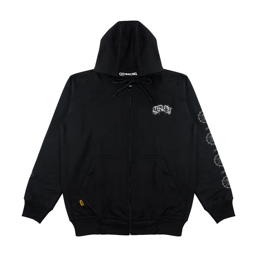 Troy Company Zipper Hoodie Balck Antlers - Jaket Hitam Hoodie Hitam Full Zip ZHD 2616