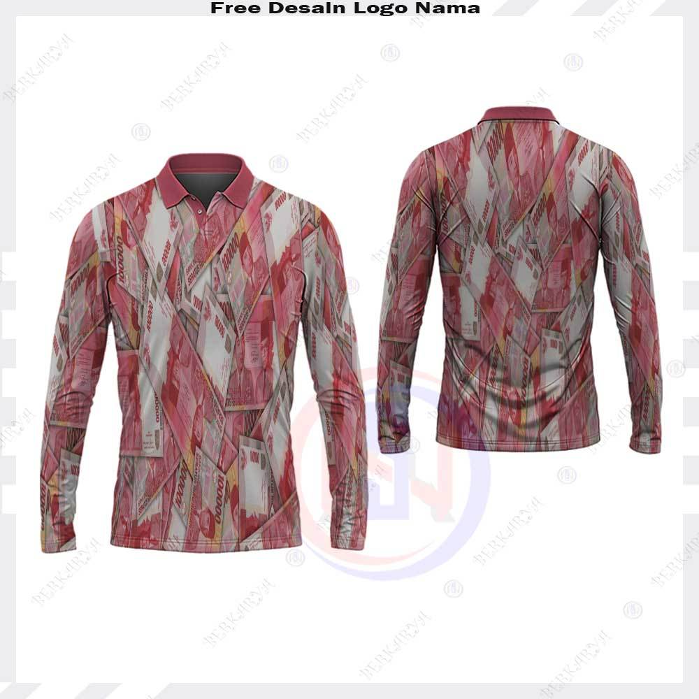 Kaos Polo Pria Logo Uang 100 Ribu Terbaru / Jersey Uang / Kaos Uang / Baju Uang Seratus Ribu