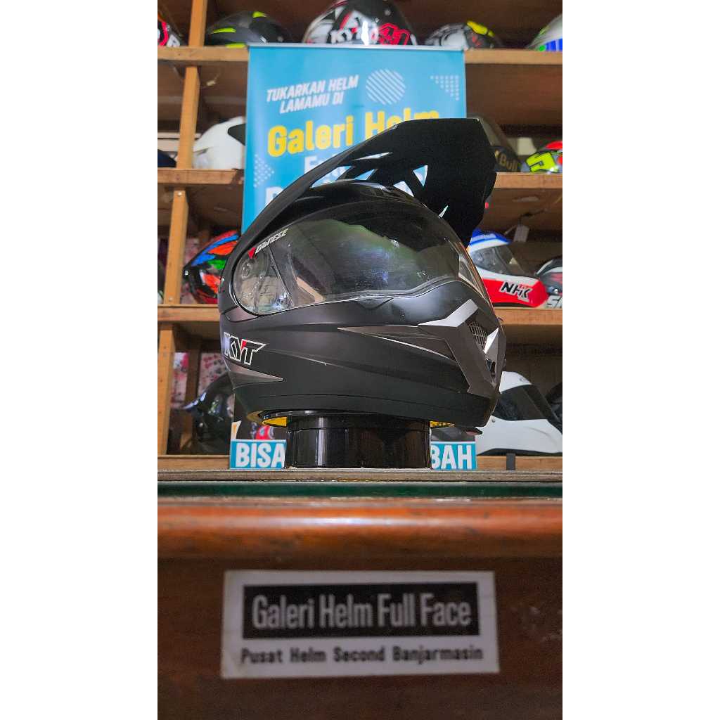 KYT ENDURO BLACK MATTE HITAM DOFF