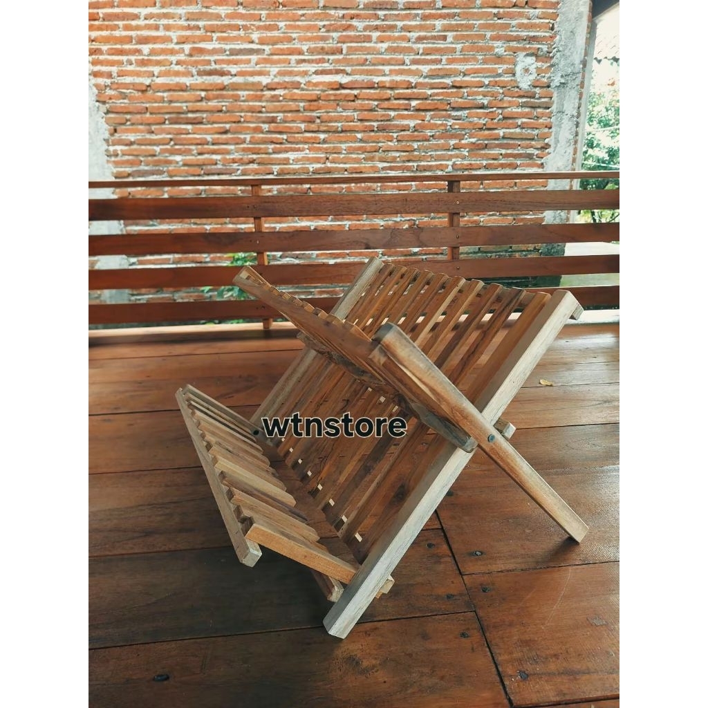 Rak piring kayu aesthetic/rak piring kayu minimalis/rak piring kayu lipat