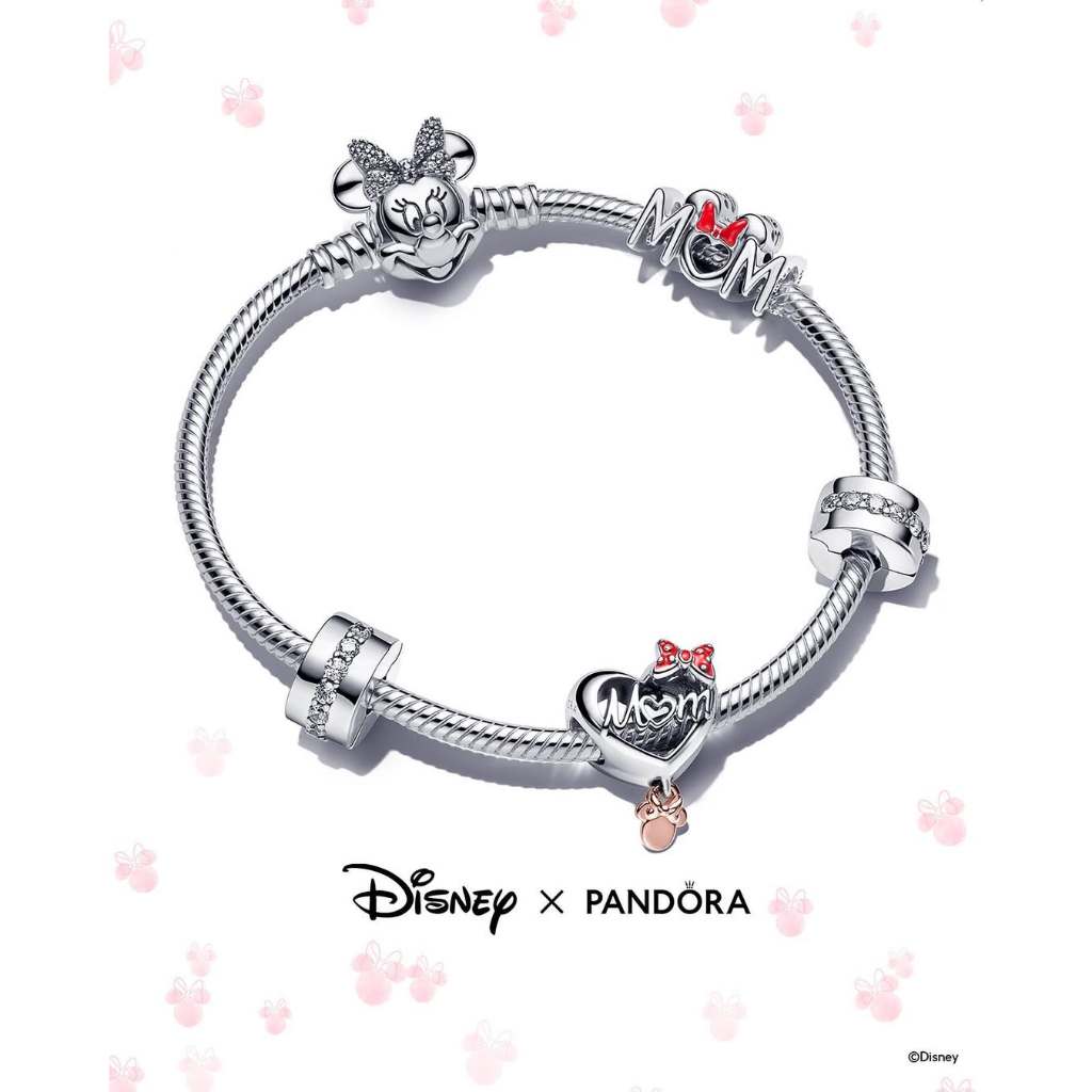 Pandora Disney Mickey Minnie Mouse Original Authentic 100% Gold Silver Charm Moments Liontin Kalung 