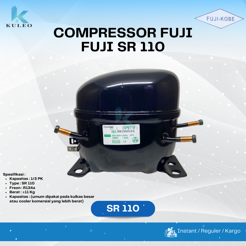 Kompresor Kulkas Fuji SR 110 1/3HP - Kompresor Kulkas Fuji SR110 Original - Kompresor Fuji SR110 1/3