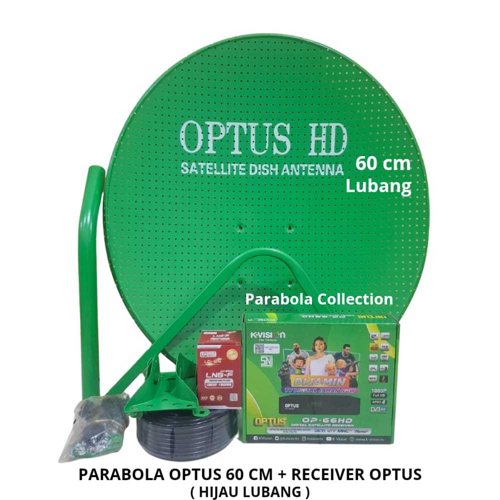 Parabola Mini Optus 60 cm Komplit+Receiver Optus