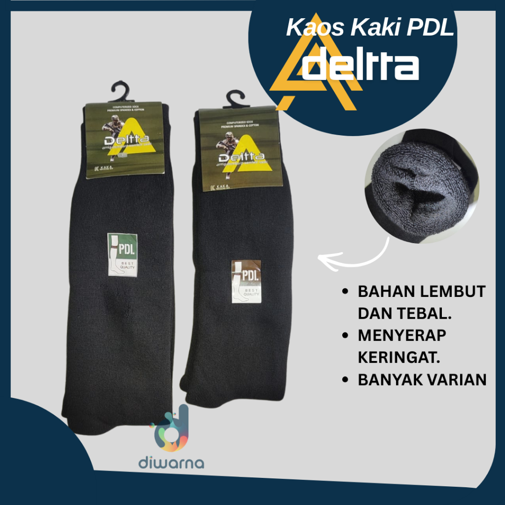 (1 lusin) Kaos Kaki PDL Panjang | DELTA PDL TNI dan POLRI