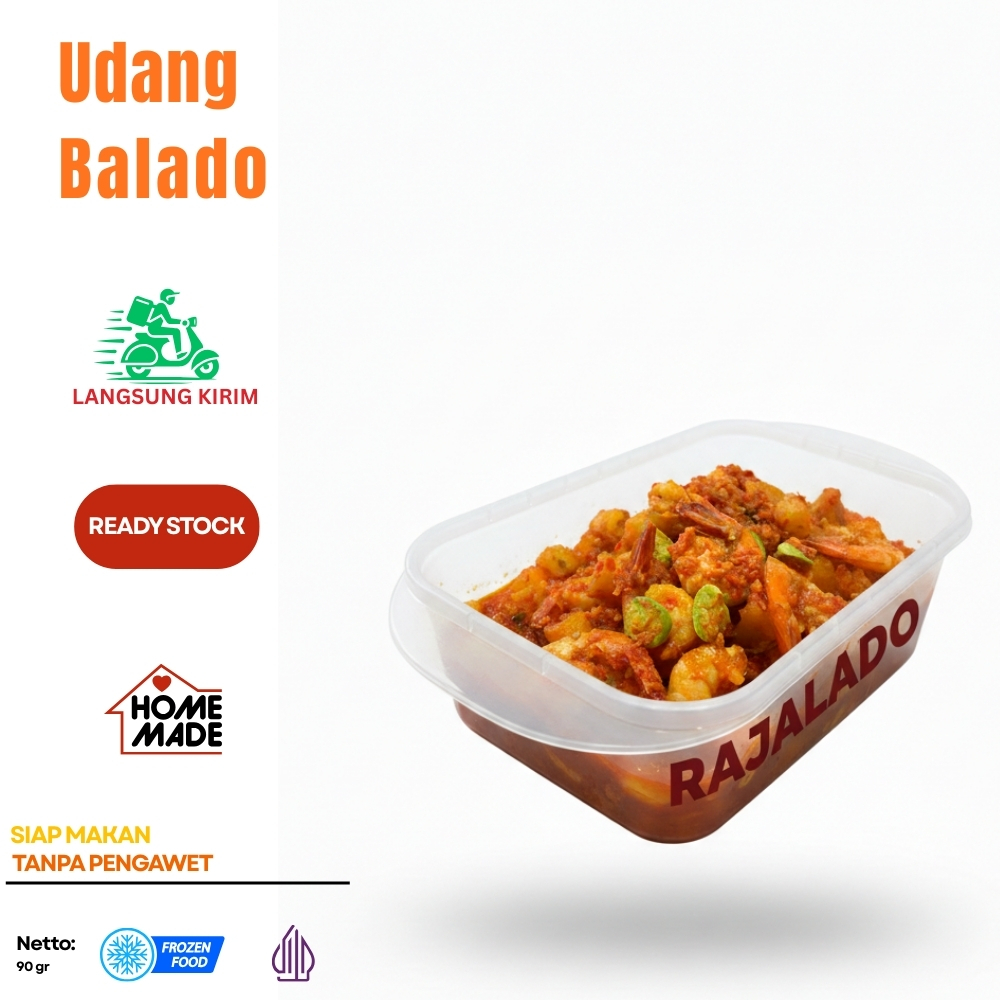 Udang Balado Home Made Lauk Siap Makan Frozen Food Tanpa Pengawet Langsung Kirim Instan