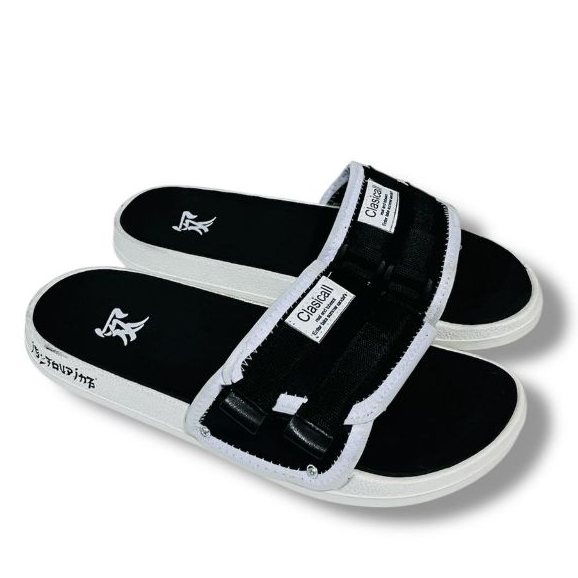 Edash - Cl List Distro - Sol White - Sandal Slop | Sandal slide | Sandal pria Wanita | Sandal Unisex