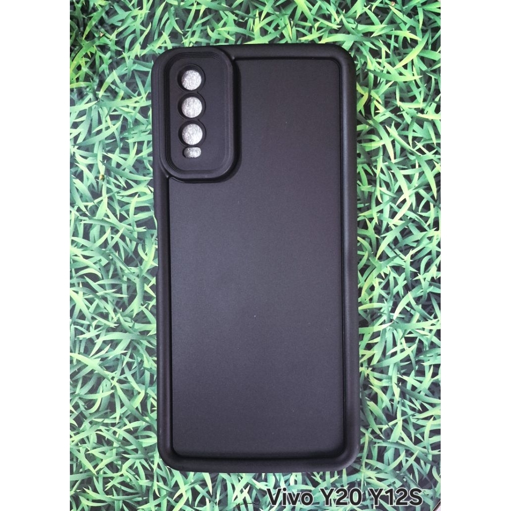 Case Hp Vivo Y20 Y12S Leather Hitam