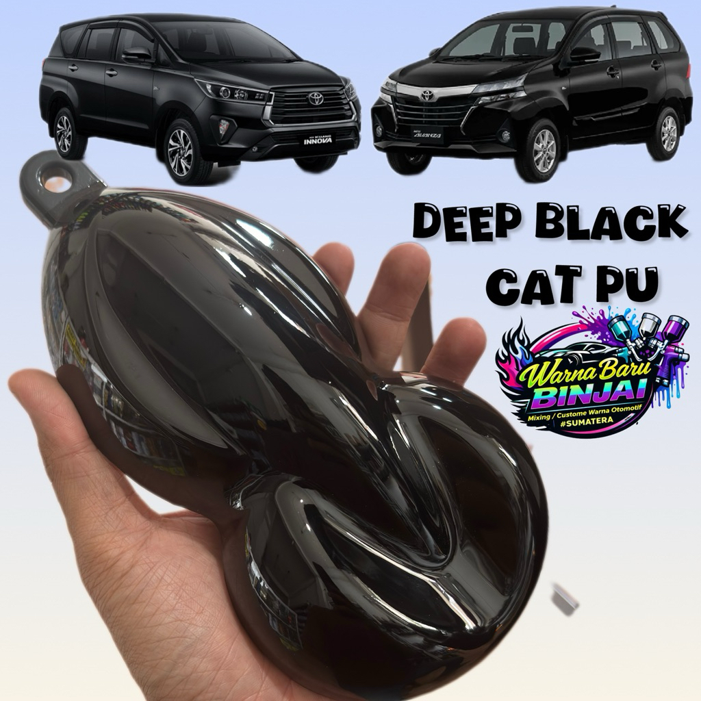 deep black cat hitam pu solid