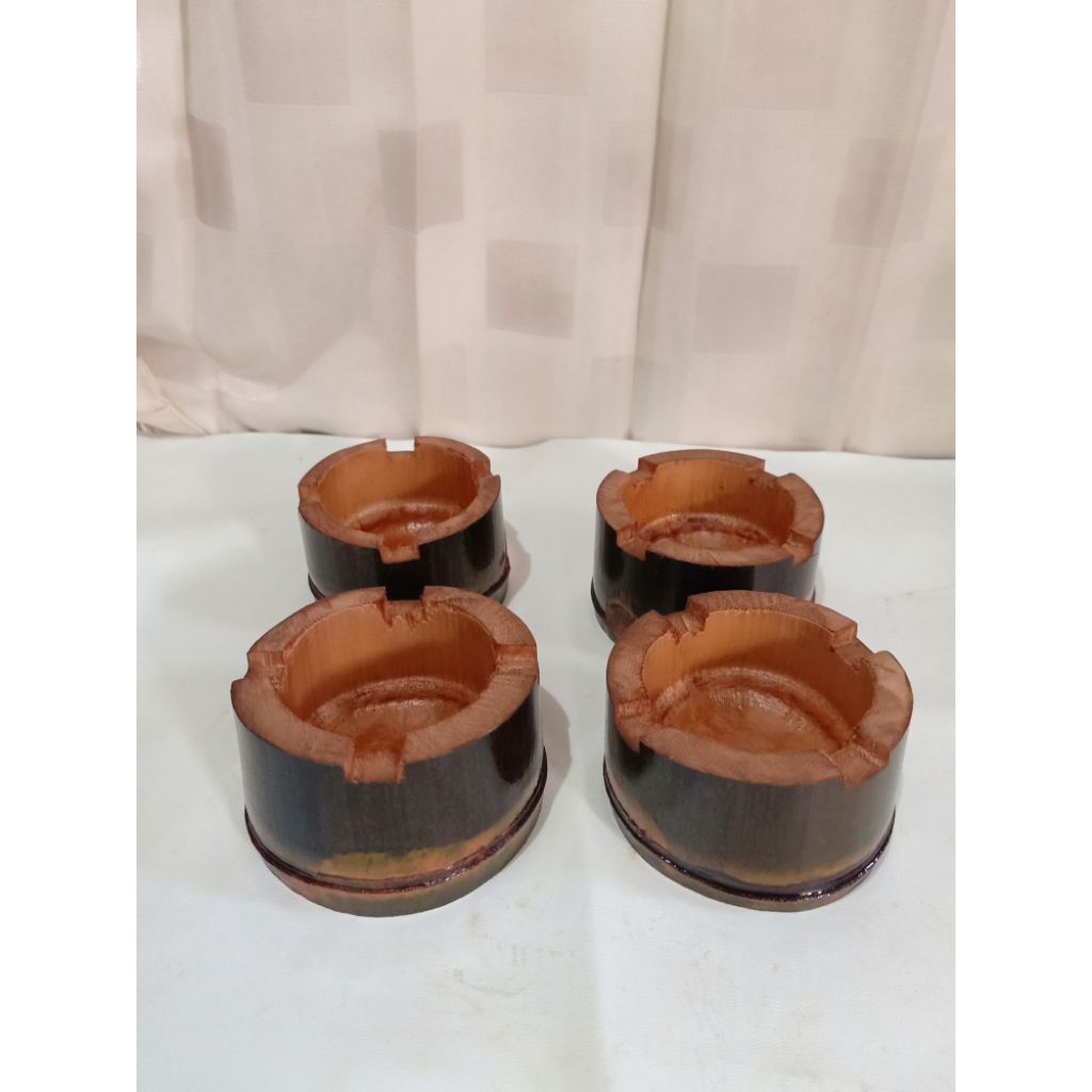 Asbak bambu bulat unik aesthetic termurah kerajinan tangan