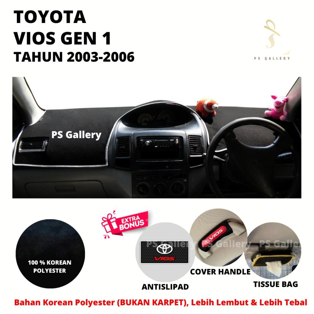 Alas Dasbor Mobil Toyota Vios Gen 1 Aksesoris Cover Dashboard Premium