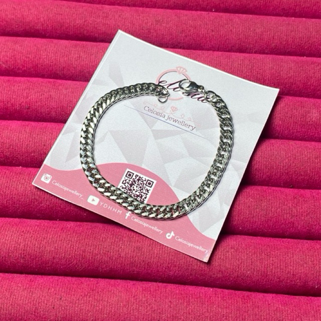 GELANG SISIK NAGA SILVER TITANIUM STALISSE