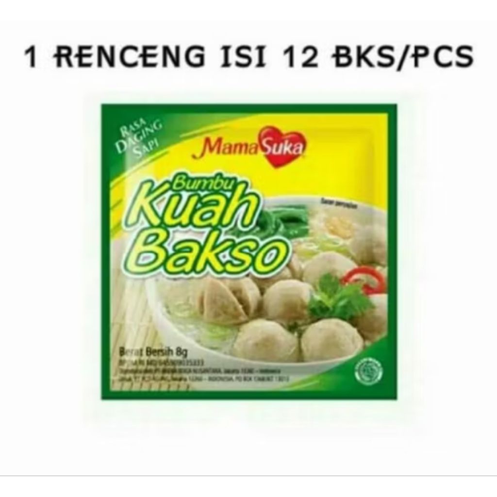 Bumbu Kuah Bakso Mamasuka 8 Gram - Rasa Sapi Gurih, Instan, Praktis