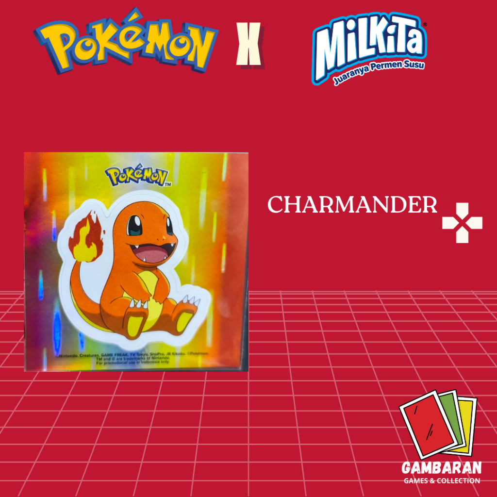 Charmander Stiker Pokemon Milkita Promo Koleksi Limited
