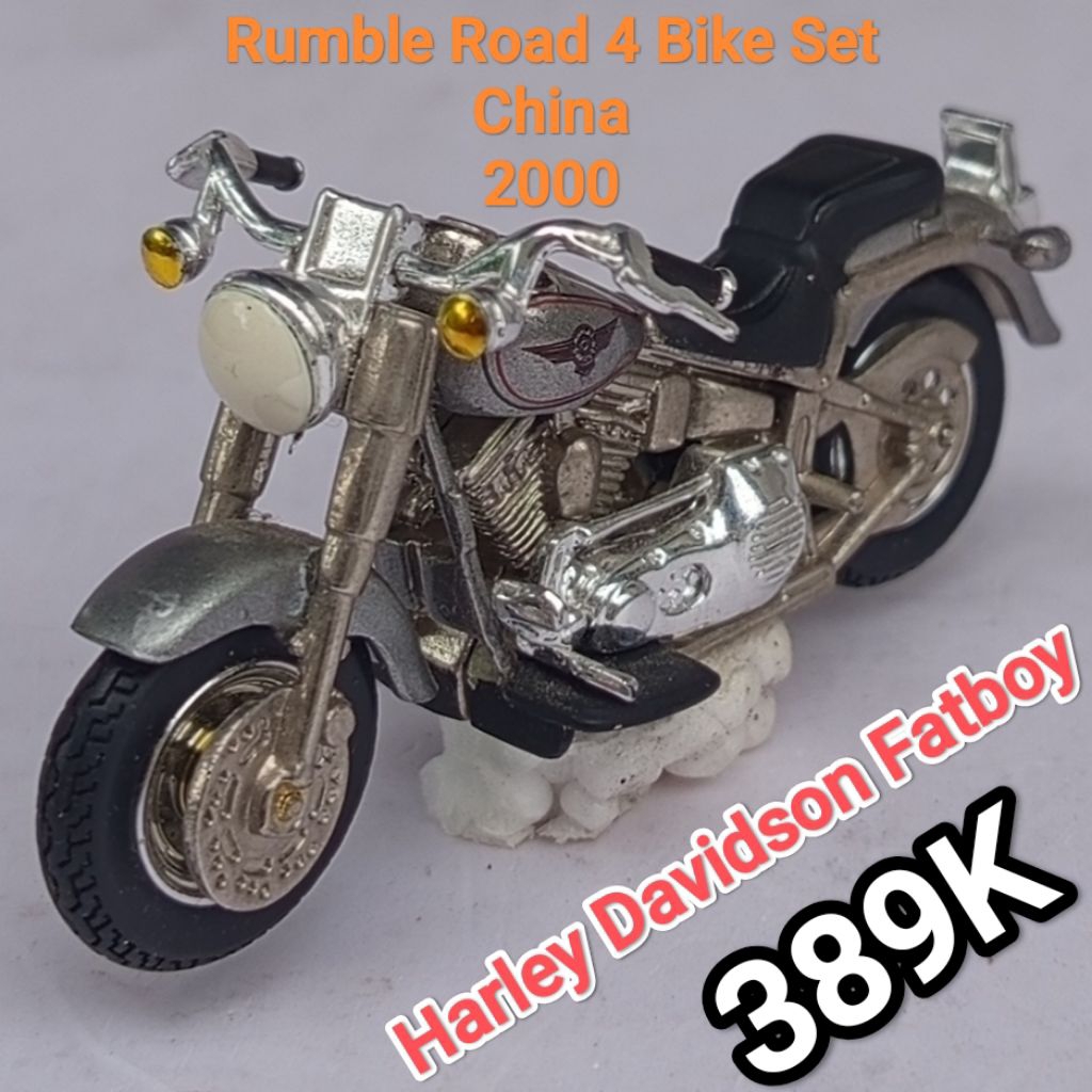 Hot Wheels Skala 64 Sepeda Motor Harley Davidson Fatboy Silver Loose
