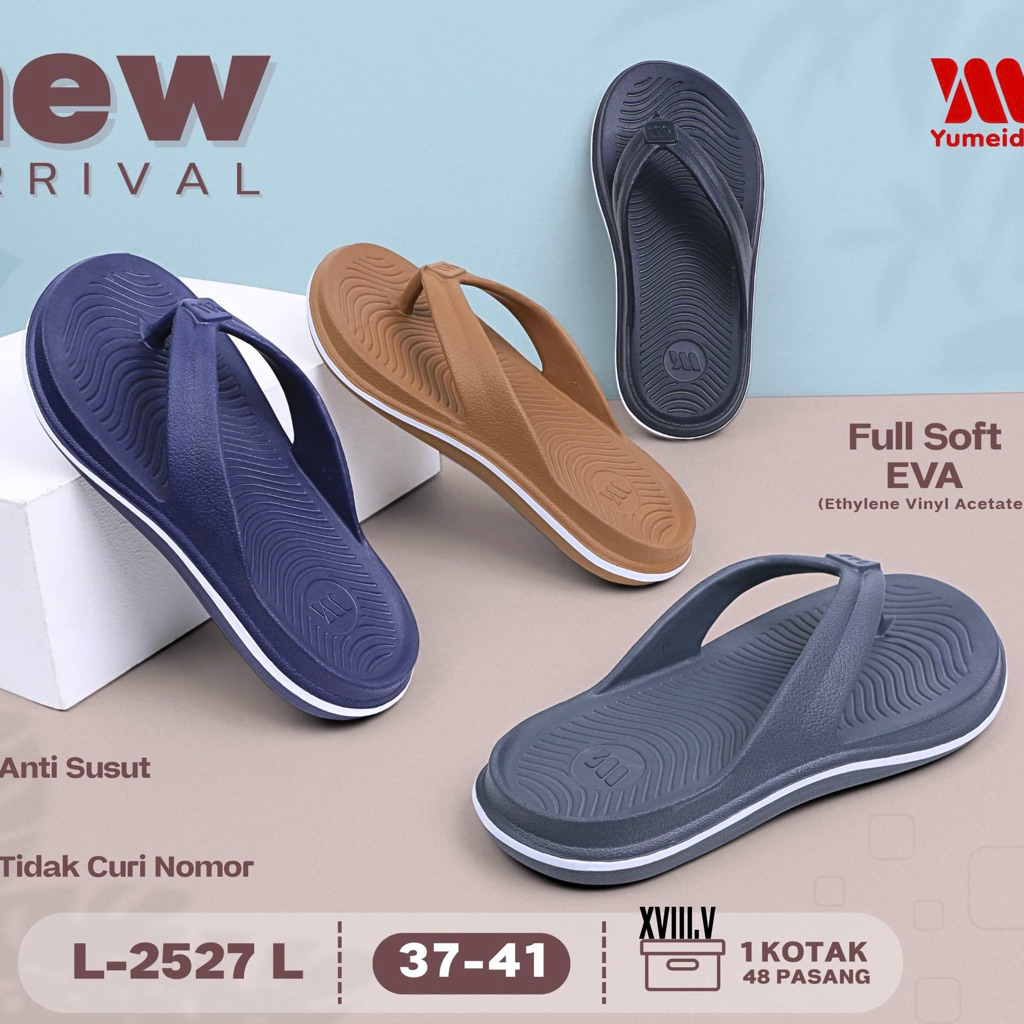 YUMEIDA SANDAL JEPIT COWOK | SANDAL KARET JEPIT RINGAN 2527L