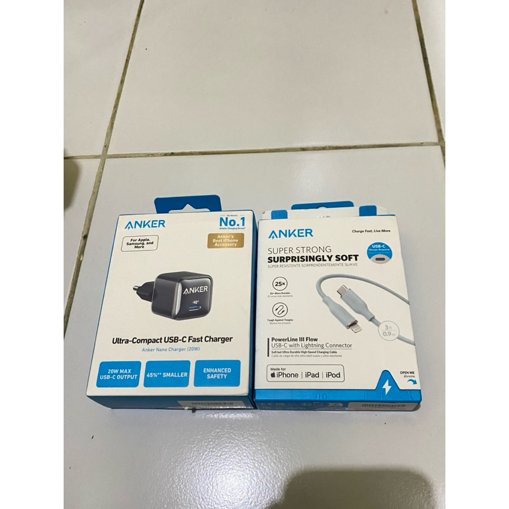 Kabel Charger & Kepala Charger ANKER ORIGINAL NEW