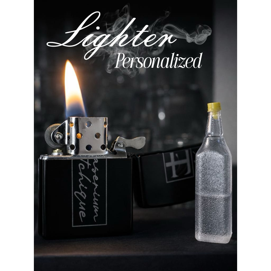 Lighter korek api Custom Eksklusif + Botol Cairan | Premium Lighter Unik Elegan