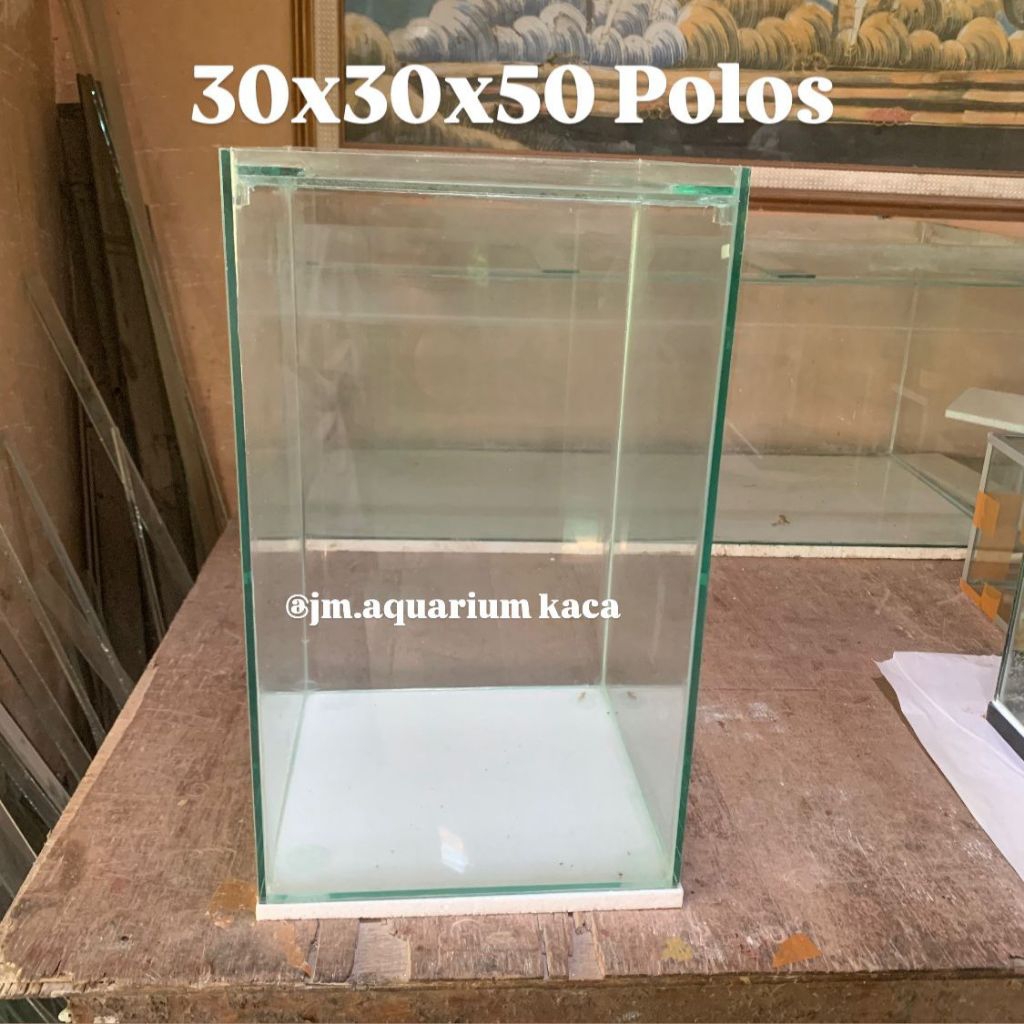 FREE PACKING KAYU kaca tebal 5mm aquarium tower custom akuarium ikan hias reptil 30x30x50 40x40x60 3